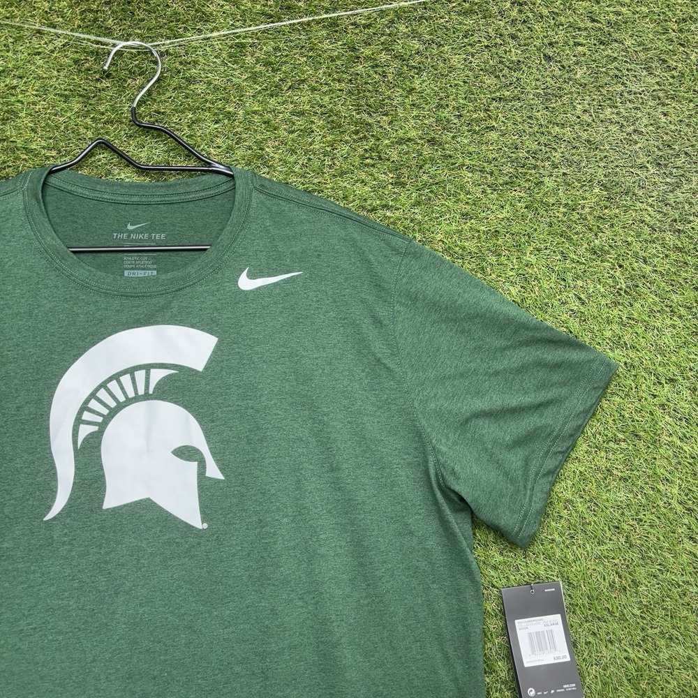 Michigan State Spartans Nike Shirt Mens 2XL Green NCAA Football Dri-FIT Tee NWT